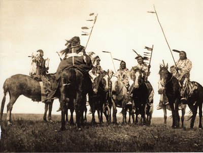 ATSINA WARRIORS EDWARD CURTIS NORTH AMERICAN INDIAN PHOTO